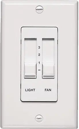 Quorum 7-1192-6, Three Speed and Light Dimming Wall Slide Control, White