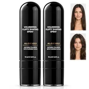 2Pcs Fluffy Hair Shaping Spray,Fluffy Volume Hair Spray,Lightweight Bouncy Texture,Volumizing & Setting Spray for Root Lift Fluffy Hair,Curls,Bangs and Everyday Hairstyle Setting(90ml)