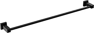 Delta Faucet Velum 24-Inch Single Towel Bar, Black Bathroom Towel Holder, Wall Mounted Towel Rack, Towel Hanger, Matte Black IAO20824-BL