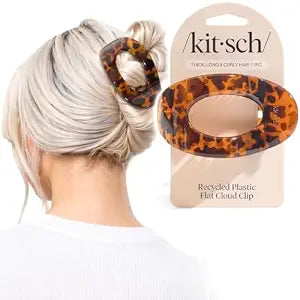 Kitsch Large Flat Claw Clip for Women - Tortoise, 1pc