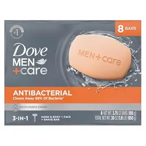 Dove Men Antibacterial Soap Bar for Men, Deep Cleanse, 3.75 oz