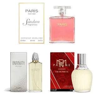 Sandora Fragrances Women's Perfume 3-Pack – Eau de Parfum – Three Full-Size 100 ml Bottles – Sweet, Fresh, Floral, Clean, Modern, Elegant, Timeless, Expressive, Everyday, Statement + Balanced Fragr...