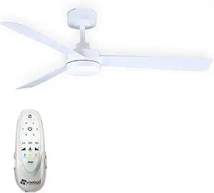 Wynwood 52" Biscayne Ceiling Fans with Lights & Remote, Energy-Efficient 6-Speed DC Motor, Adjustable 3-CCT LED, Reversible Airflow, Modern Indoor Ceiling Fan, Matte White QL25329WH