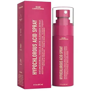 BASE LABORATORIES Hypochlorous Acid Spray for Face & Skin, Travel Size 2 oz