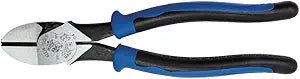 Klein Tools J2000-59 Pliers, Made in USA, Diagonal Cutting Journeyman Pliers with High-Leverage Design, Larger Head and Extra Long Blades, 9-Inch