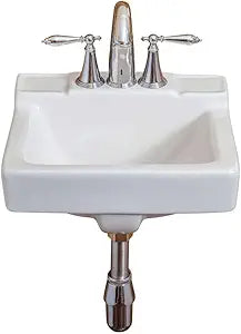 Fine Fixtures Small Wall Mount Bathroom Sink 14"x12" White