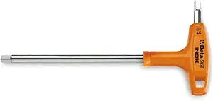 Beta 96TINOX 5/16" Stainless Steel T-Handle Hex Key Wrench | Corrosion Resistant | High Torque Ergonomic Allen Wrench |Dual Hex Tips | Drop Prevention Hole | Industrial Strength | Made in Italy