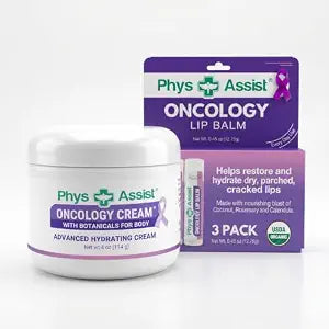 PhysAssist Oncology Cream Plus 3 Lip Balms for Chemo Patients Care, 4oz
