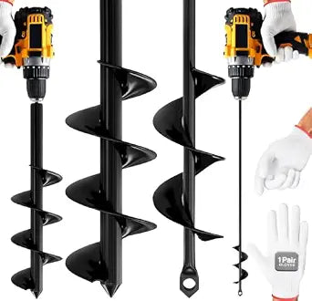 2pk Auger Drill Bit for Planting 1.6" x 16" & 3.5" x 16" Set