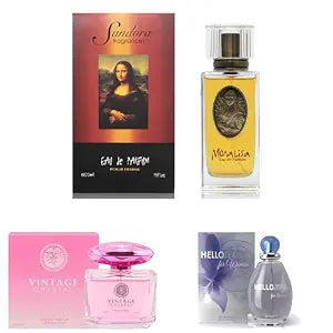 Sandora Fragrances Women's Perfume 3-Pack – Eau de Parfum – Three Full-Size 100 ml Bottles – Floral Fresh Mysterious Balanced + Feminine Soft Elegant + Everyday