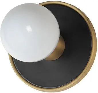 Maxim Lighting Hollywood 1-Light Wall Sconce | Black/Natural Aged Brass Steel Finish | Transitional Indoor Light Fixture | Ideal for Hallways, Bedrooms & Bathrooms | 26091BKNAB