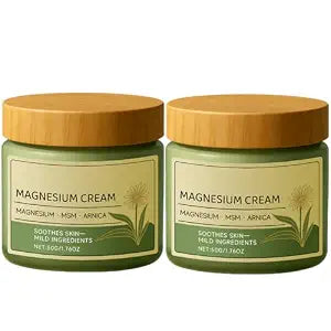 2Pcs Total Relief Magnesium Cream with Arnica and MSM, Fast-Absorbing Nerve Relief Cream for Muscle Relaxation, Soothing Relief Formula for Legs, Shoulders & Back