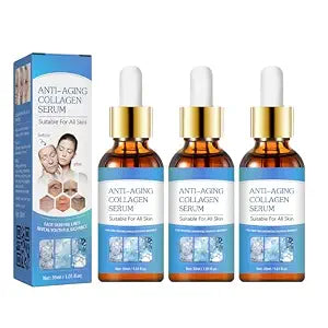 3 Pcs Facial Serum, Anti-aging Collagen Face Serum,Facial Skin Nourishing Hydrating Moisturizing Skin Care Essence,Tighten Skin,Reduces Wrinkles and Fine Lines,1.01 FL OZ Each