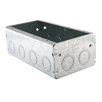 Hubbell-Raco 693 Masonry Box, 4-Gang, 2-1/2" Deep, 1/2" & 3/4" KOs, Metallic