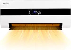 Electric Wall Heaters Space Heater for Indoor Use 1500W Fast Heating LED Display Adjustable Thermostat Room Heater with Remote Control 12H Timer Heater for Bedroom Office