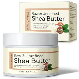 QJCWXIAOX Raw & Unrefined Shea Butter for Body, Face & Hair, Pure Shea Butter with vitamins A, E & F, Long-Lasting Hydration for Dry Skin, Hair Care, DIY Lip Balm, Natural Moisturizer