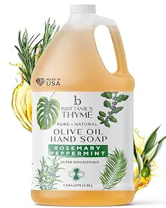 Brittanie's Pure Castile Liquid Soap Refill, Rosemary Peppermint, 1 Gallon