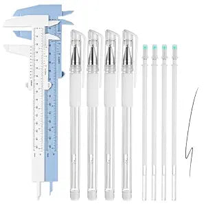 Eyebrow Mapping Kit, 4 Pcs Brow Mapping Pens with with 4 Replacement Refills and 2 Ruler, Makeup Tattoo Skin Marker Pen, Brow Lamination Supplies for Eyebrow Lip Skin
