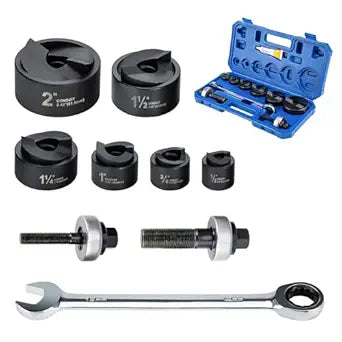 Manual Knockout Hole Punch Driver Kit 1/2 to 2 inch Electrical Conduit Hole Cutter Set KO Tool Kit (Conduit Hole Size 1/2"2")