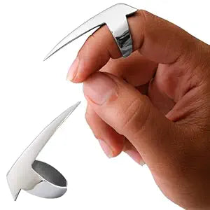 Cross Edge Pro Hair Parting & Sectioning Rings - Stainless Steel Finger Braiding Hair Pick Tools for Durable Wig, Curling, Remy Human Hair Extensions Hair Styling Tools (Silver Mirror Polish)
