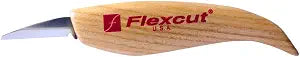 Flexcut Detail Knife, High Carbon Steel Blade, Ergonomic Ash Handle, 1-1/2 Inch Blade Bevel Length (KN13)