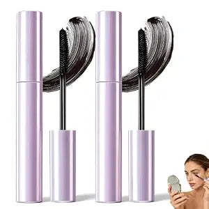 2PCS Mascara for Older Women, Long Lasting Curl Mascara Lengthening and Volumizing Mascaras, Water Resistant with Curl for Daily Wear for Women (Black)
