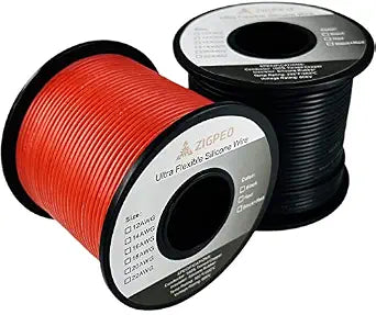 20 AWG Silicone Wire 300FT, Extra Flexible 20 Gauge Stranded Copper Wire, High Temp 392 600V - RC, Automotive, Battery | Tinned Copper Conductor - 150FT Red & 150FT Black Spools