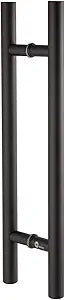 TOGU TG-6012 24 inches Solid Standoffs Heavy-Duty Commercial Grade-304 Stainless Steel Push Pull Door Handle/Barn Door Pull Handle/Glass Pulls, Matte Black Finish