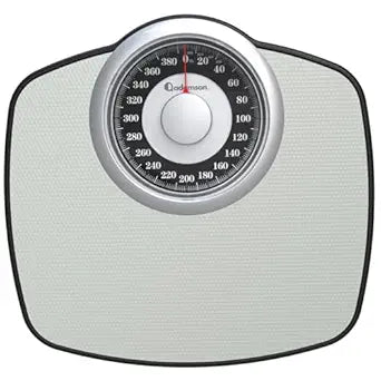 Adamson A25 Scales for Body Weight - Up to 400 LB - 5.3" Dial on 13.77" x 14.17" Platform - Anti-Skid Rubber Surface - High Precision Bathroom Scale Analog - Durable with 20-Year Assurance - Grey