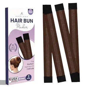 Snap Hair Bun Maker for Women's Hair & Kids-Bun Clips (Brown - Pack of 2)