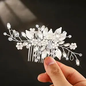 JEAIRTS Crystal Hair Comb Bridal Pearl Wedding Hair Accessories for Women