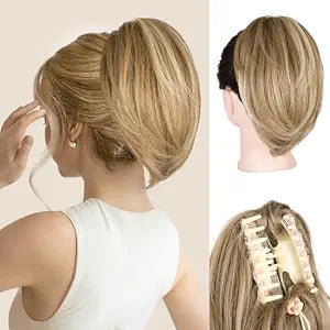 ZQIAN BEAUTY Clip on Ponytails for Women, 10 Inch Short Ponytail Extension