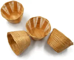 10-Piece Mini Bamboo Wicker Basket Set Handmade Mini Decorative Display Props for Craft & Tabletop Styling no.6