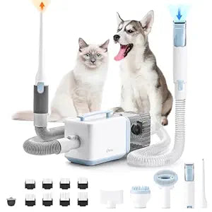 iPettie D23 Pro Pet Grooming Kit for Dogs: Vacuum Dog Brush and Dog Trimmer Vacuum 95F-140F Adjustable Temperature, Adjustable Wind Speed, 23000 PA Suction for All Pet Grooming Needs
