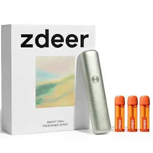 ZDEER PW13 Electric Cool Breath Spray, Probiotic Mouth Spray, Oral Spray Alcohol-Free for Fresh Breath & Dry Mouth,Rechargeable, 3 Flavor Cartridges, Travel Size, Ideal for Dating Office Daily Use