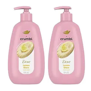 Dove X Crumbl Moisturizing Liquid Hand Wash Lemon Glaze | 2-pack, of 12 oz Hand Wash with Pump | Limited Edition (Lemon Glaze)
