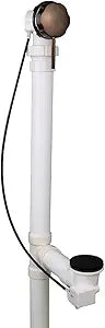 Cable Drain for Bathtubs, Drain and Overflow Complete Kit, Easy Grasp Knob with Extension Handle (40" Walk-in/High Depth Tub, Oil Rubbed Bronze)