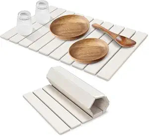 Large Stone Dish Drying Mats for Kitchen Counter, Quick Dry Collapsible Dish Drying Mat, Eco-Friendly Absorbent Foldable Diatomaceous Earth Mats for Dishes Bottles Cups, Match Any Countertop, 23"15"