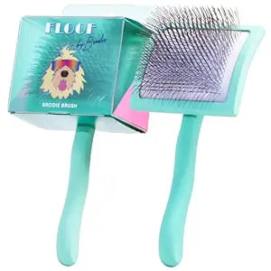 Floof by Brodie Dog Grooming Slicker Wire Brush: Designed for Long Haired Dog Breeds - Dematting and Deshedding, Comfortable and Easy to Use, Ergonomic Handle - Large
