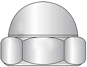 M16-2.00 Closed End Acorn Nuts/Low Crown/Class 6 Steel/Zinc Plated/DIN 1587 (Quantity: 25)