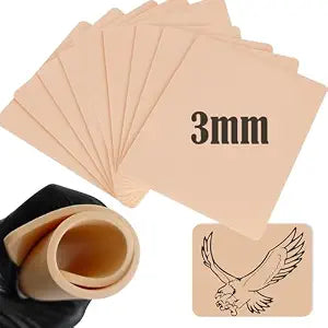 10Pcs Tattoo Skin 3MM, Urknall Fake Skin Double Sides Tattoo Practice Skins