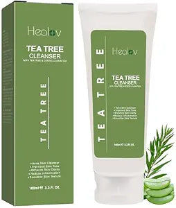 Tea Tree Face Wash – Natural Tea Tree Soap Exfoliating Facial Cleanser – Tea Tree Oil Fights Acne, Skin Irritation and Prevents Breakouts – Deeply Cleansing, Hydrating Liquid Soap for Calm Fresh Skin