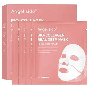 Collagen Face Mask Skincare, Hydrating & Firming Hydrogel Face Masks, Elasticity Boosting Collagen Mask for All Skin Types, Skin Care Essentials 34g x 4 Sheets