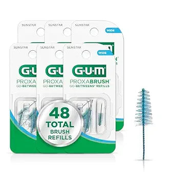GUM Proxabrush Go-Betweens Wide Refills, 8 Count (6 Pack)