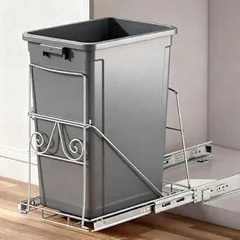 Pull Out Trash Can Under Cabinet: 711 Gallons Under Sink Trash Can for Kitchen Requires Min. Cabinet Opening 12"W X 17.5"D X 17.5"H - Cabinet Trash Can Pull Out Kit (Trash Can Not Included)