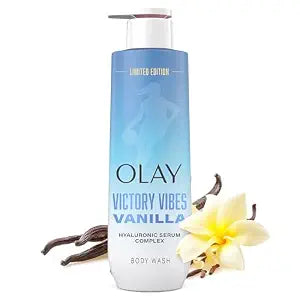 Olay Body Wash for Women, Hyaluronic Serum, Victory Vibes Vanilla, 20 fl oz