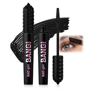 Waterproof Volumizing Mascara, Lengthening and Curling Formula for Lash Extension Eye Makeup Look, Washable, Smudge-Proof, Longwear, Flake-Free, Easy to Remove, Vegan & Cruelty Free, Black