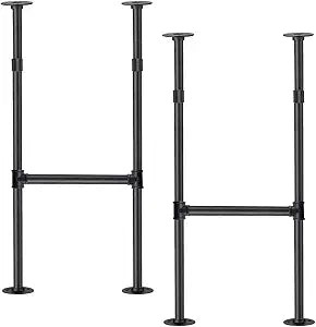 Mdjwjj Industrial Pipe Counter Bar Height Table Leg,Metal Table Legs,Iron Base Legs Coffee Tables, Desks, Nightstand,2Pcs, 38" H 14" W(Black)
