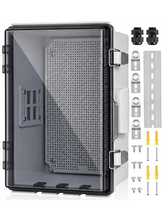 Vented Outdoor Electrical Junction Box Waterproof with Aluminum DIN Rail
