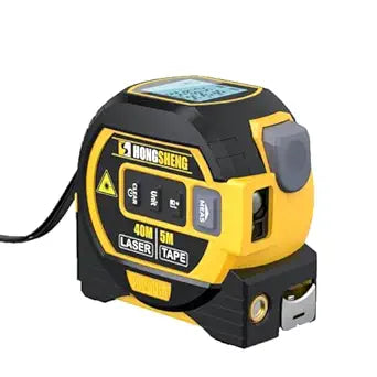 3-in-1 Smart Measure Tool, Digital Tape Measure with Laser, 16ft/5m Tape, 328ft/100m Laser Distance Measure, Cross-Line Laser Level, CE Certified, Durable TPR Shell